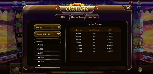 Giao diện của F88 Casino | F88 Club thân thiện người dùng