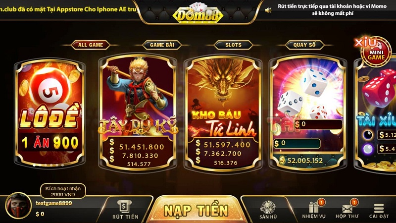 Dom99 - Siêu phẩm game bài đổi tiền thật online