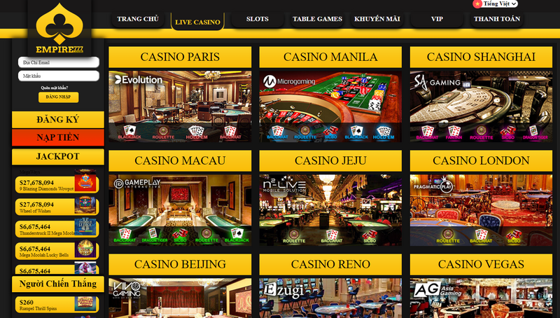 Empire777 - Thiên đường giải trí đỉnh cao trên thế giới
